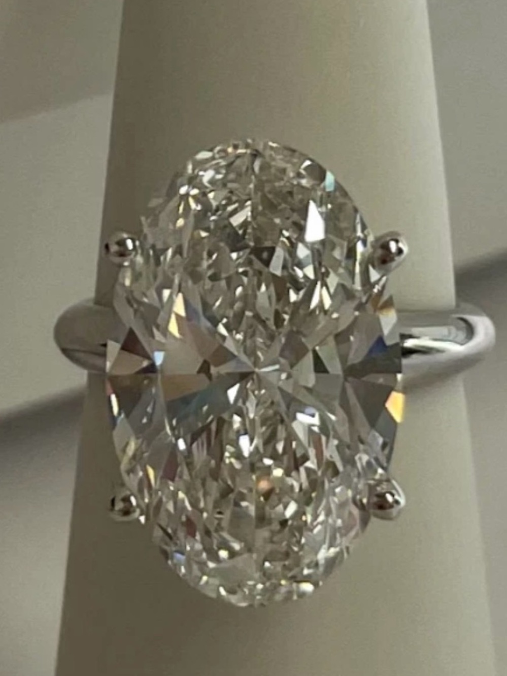 Timeless classic 7 CT real 💎💍Oval Solitaire Engagement Ring solid 14K White Gold